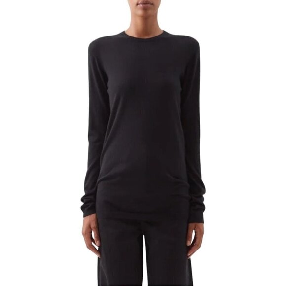 * MM6 Maison Margiela Black Tunic Cape Sleeve Wool Blend Sweater Size XS
